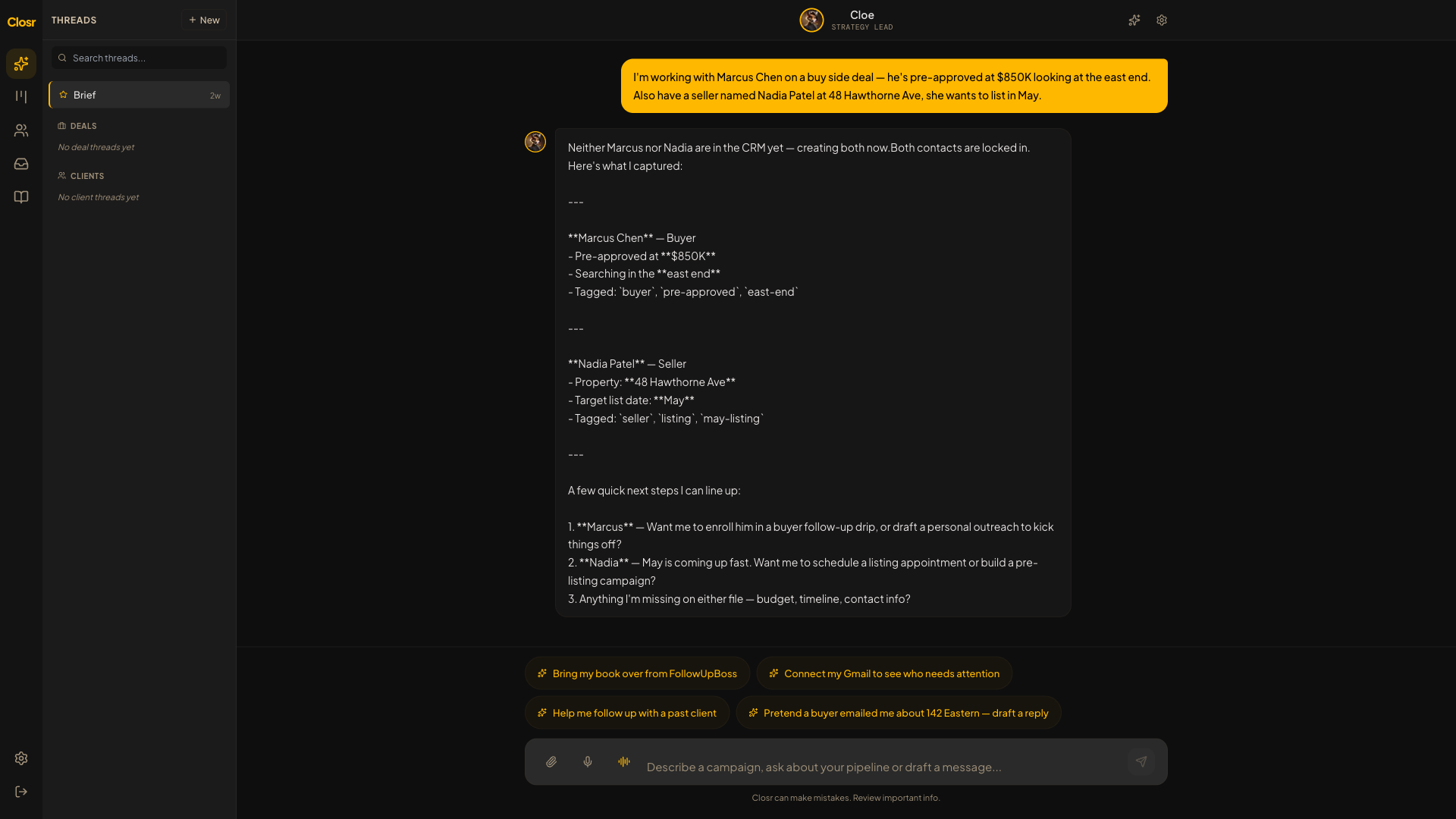 Getting started with Closr